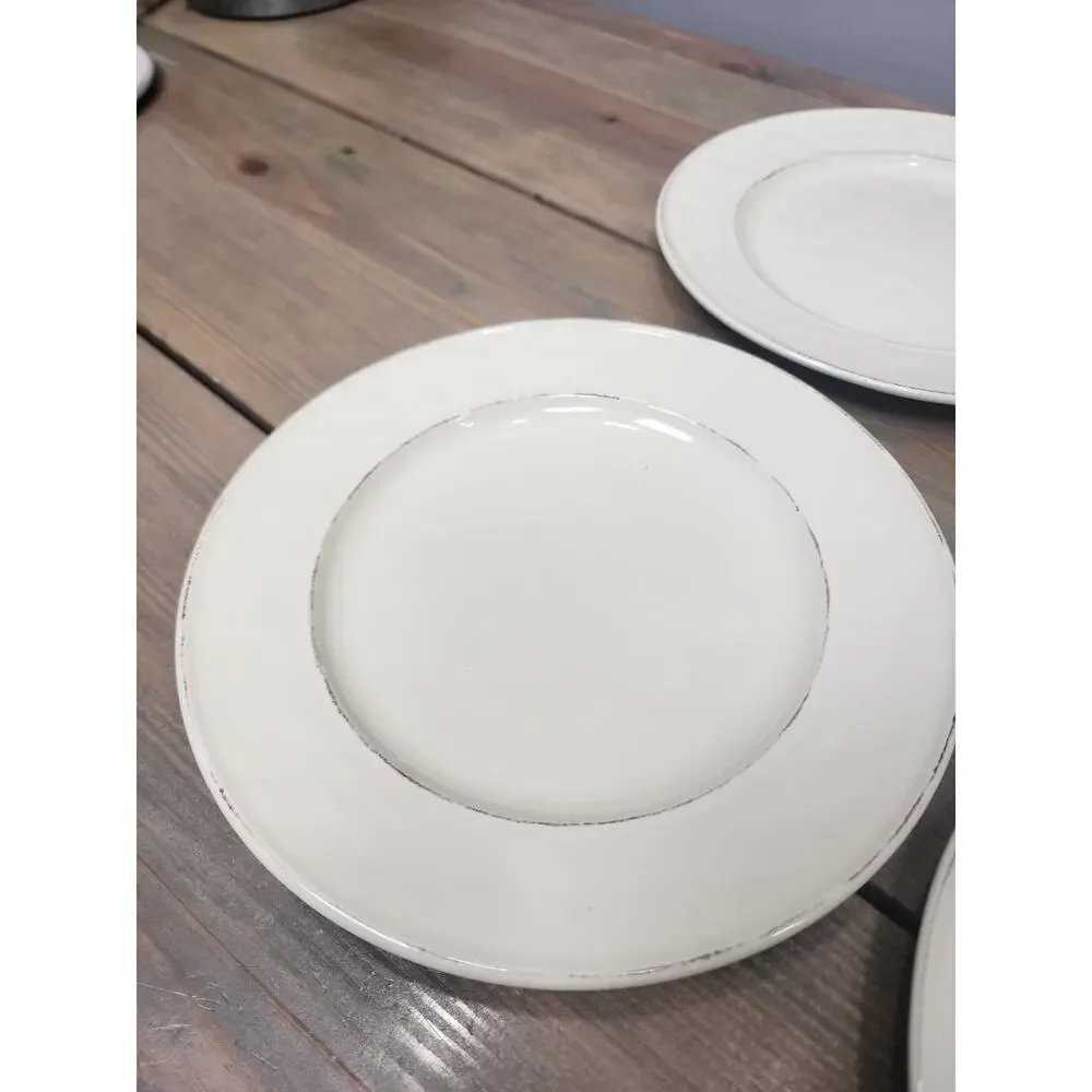 PIER 1 MARTILLO CREME 8.5 Inch Salad Plates Set of 4 Off White